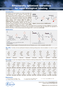 Structurally optimized tetrazines for rapid biological labeling